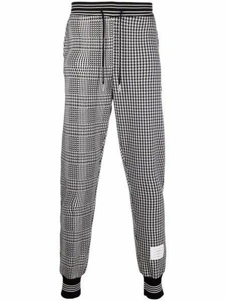 Спортивные брюки в ломаную клетку Thom Browne, черный