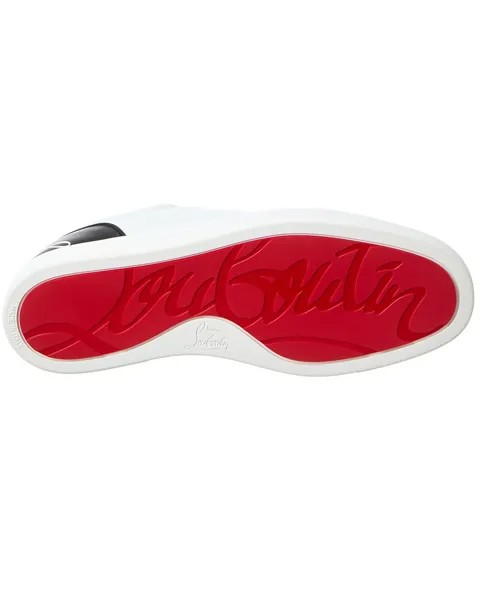 Christian Louboutin Fun Louis Junior Кожаные кроссовки, белый