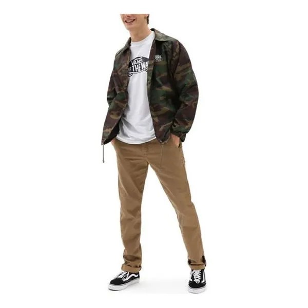 Куртка Men's Vans Logo Printing lapel Windproof Jacket Camouflage, цвет tan