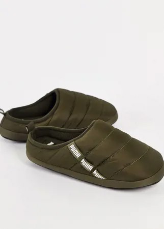 Темно-зеленые слиперы Puma Scuff-Зеленый цвет
