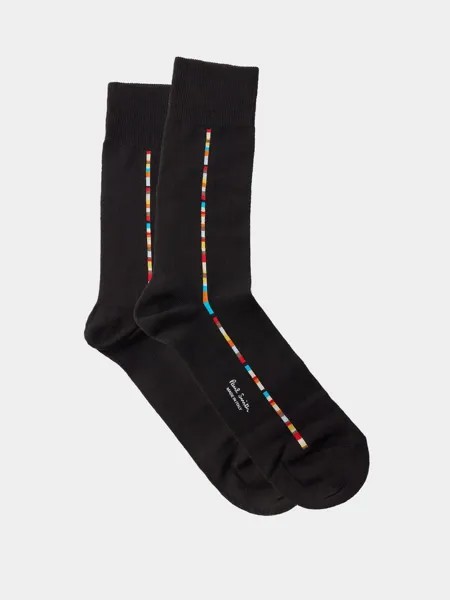 Носки signature stripe из смесового хлопка Paul Smith, черный