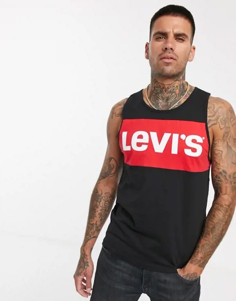 Черная майка с логотипом Levi's - lazy-Черный