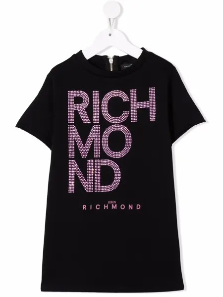John Richmond Junior платье-футболка с кристаллами