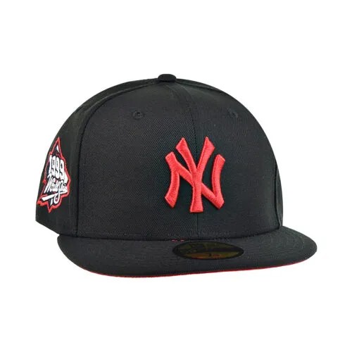 Мужская приталенная кепка New Era New York Yankees 59Fifty 1999 World Series черно-красная