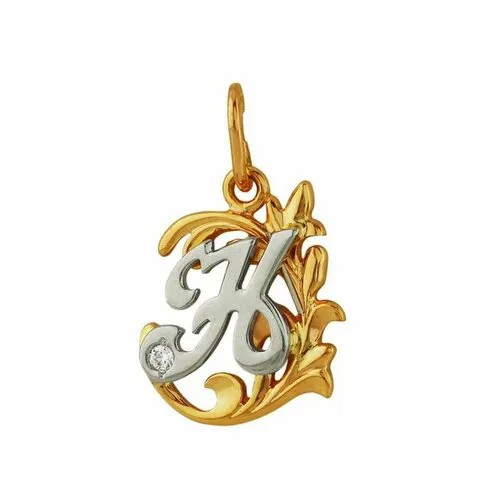 Подвеска GOLD CENTER, красное золото, 585 проба, фианит