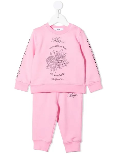 MSGM Kids спортивный костюм с круглым вырезом и логотипом