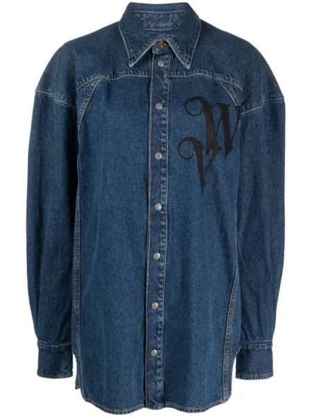 Vivienne Westwood Spray VW Football denim shirt, синий