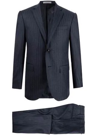 Corneliani полосатый костюм с однобортным пиджаком