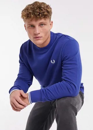 Свитшот с круглым вырезом морского синего цвета Fred Perry-Голубой