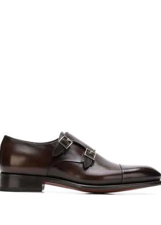 Santoni buckled monk shoes