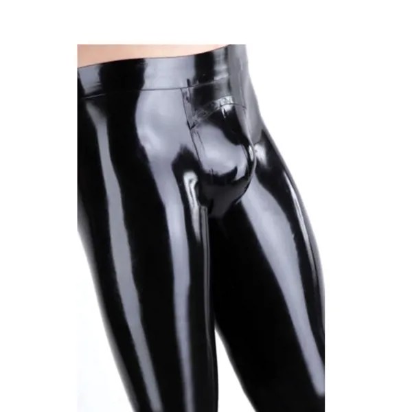 Сексуальные черные латексные мужские брюки, резиновые брюки с презервативным 3d шаговым швом