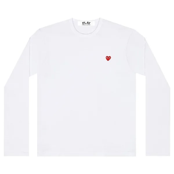 Футболка Comme des Garçons PLAY Mini Heart Long-Sleeve T-Shirt 'White', белый