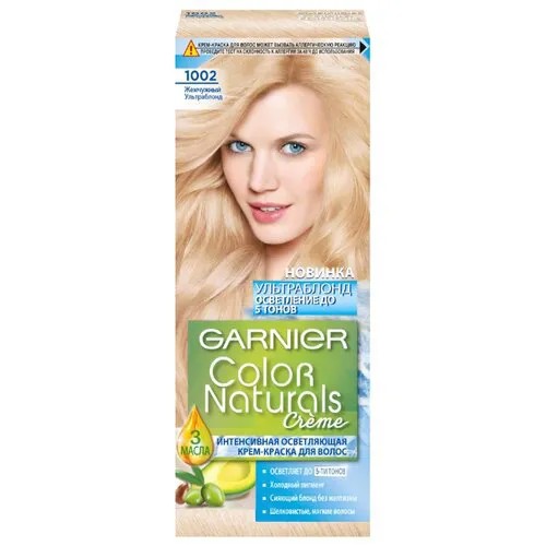 GARNIER Color Naturals стойкая интенсивная осветляющая крем-краска для волос, 1002, Жемчужный Ультраблонд