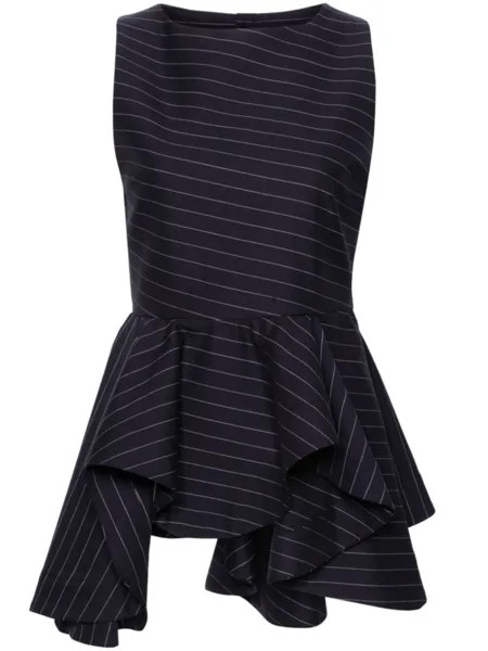 JW Anderson блузка в полоску с баской, синий