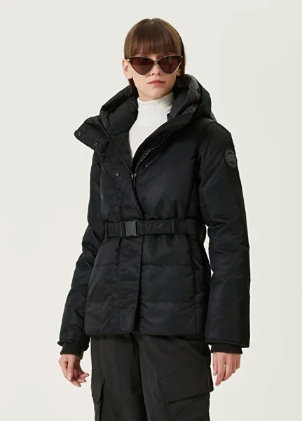 Черное пальто с капюшоном Canada Goose