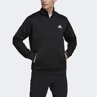 Adidas AEROREADY - Футболка с коротким логотипом и молнией до половины, мужская с логотипом Game and Go