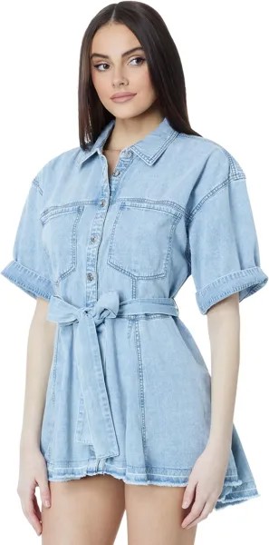 Туника Free People Jenny Denim Tunic, цвет Light Indigo Combo