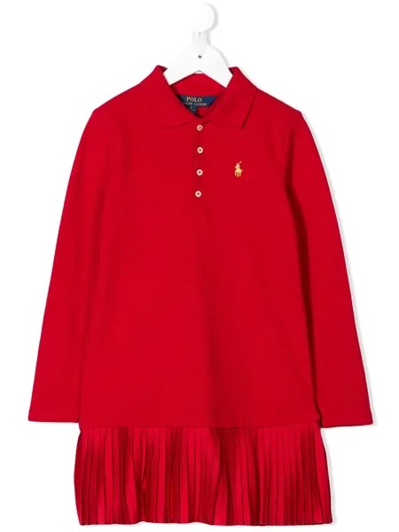 Ralph Lauren Kids платье-поло с длинными рукавами