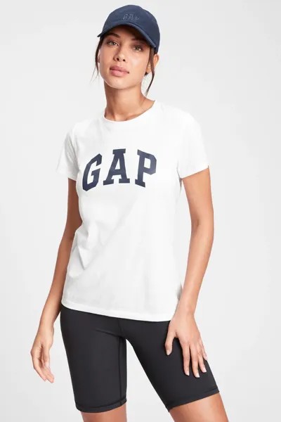 Классическая футболка с круглым вырезом и логотипом Gap, белый