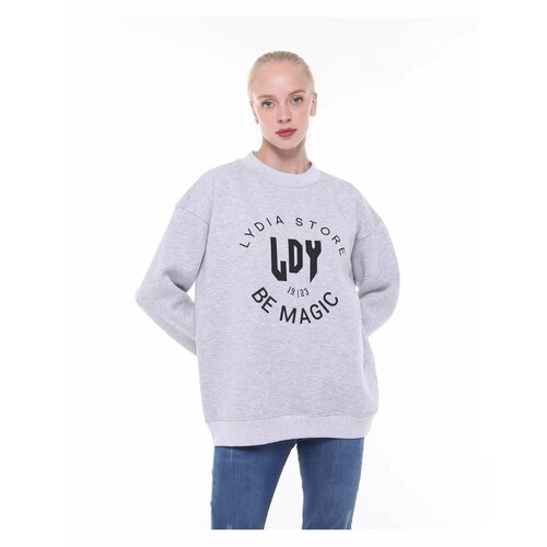 Свитшот LYDIA STORE, размер L/XL, , светло-серый меланж
