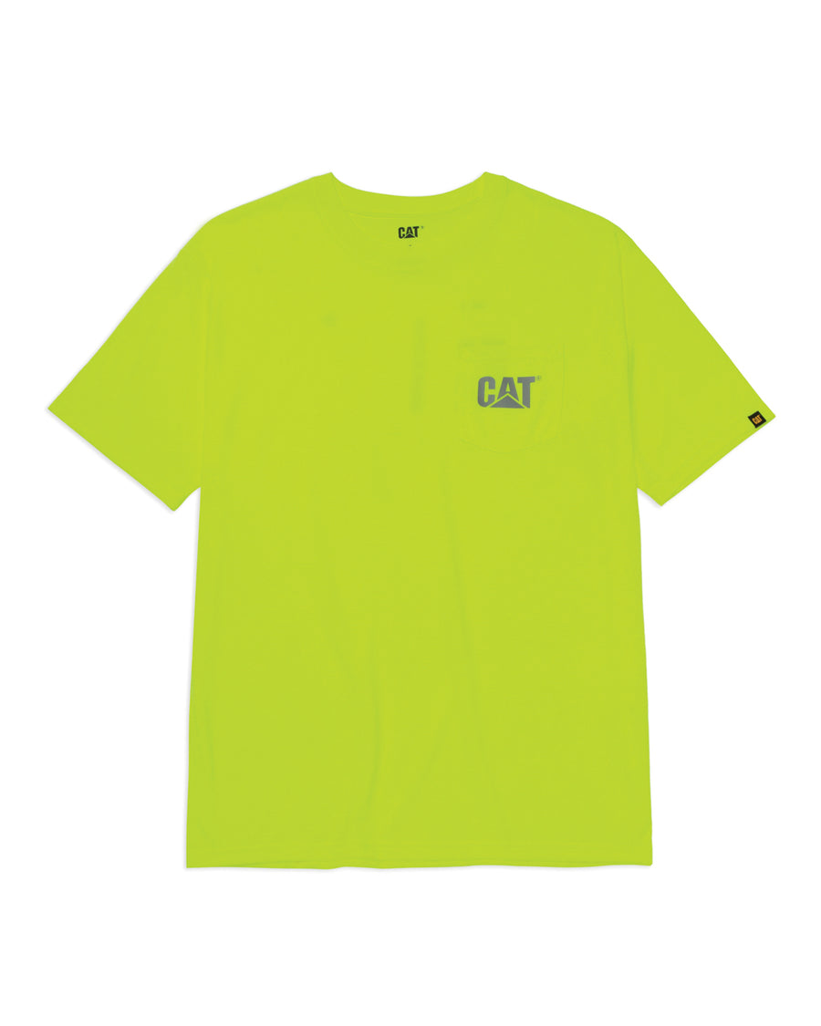 Мужская футболка с карманом Hi-Vis CAT, яркий желтый