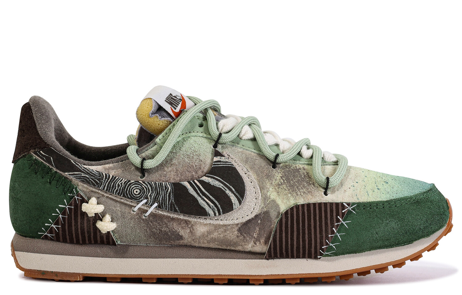 Кроссовки Nike Waffle Trainer 2 Lifestyle Shoes Women's Low-top Green/Brown, зеленый