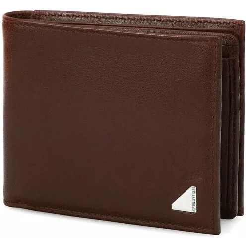 Бумажник Cerruti 1881 CE97010Mкор, натуральная кожа, гладкая фактура, без застежки, 3 отделения для банкнот, коричневый
