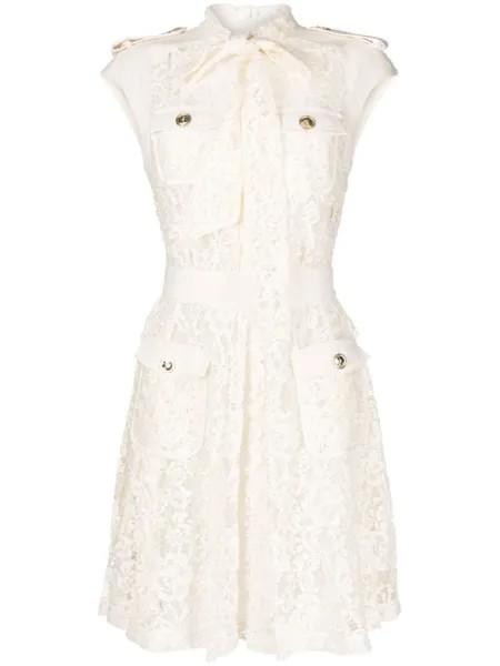 Zuhair Murad платье мини с бантом, белый