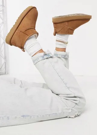 Полусапожки каштанового цвета UGG Classic Ultra Mini-Коричневый цвет