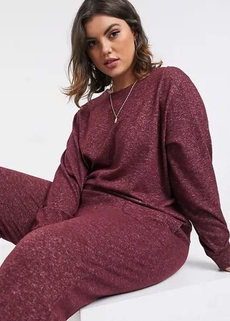 Мягкий свитшот от комплекта с длинными рукавами ASOS DESIGN Curve-Коричневый