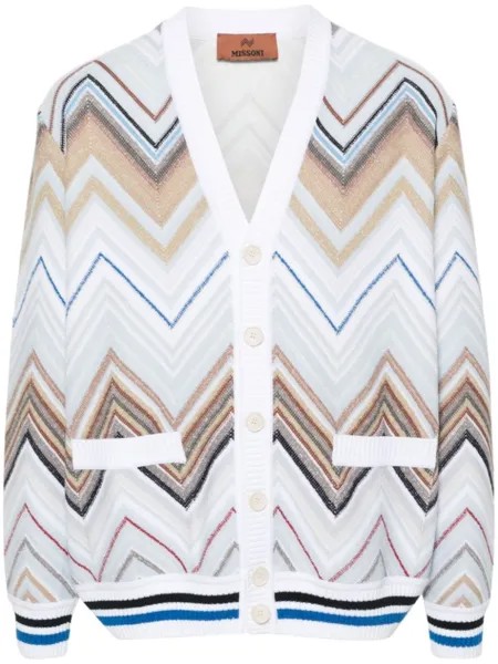 Missoni кардиган с узором зигзаг, белый