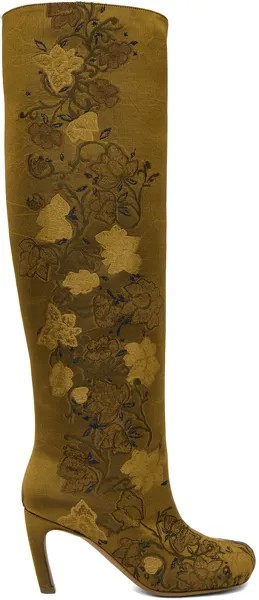 Желтые ботинки с цветочным принтом Dries Van Noten