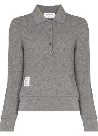 Thom Browne трикотажная рубашка поло с нашивкой-логотипом
