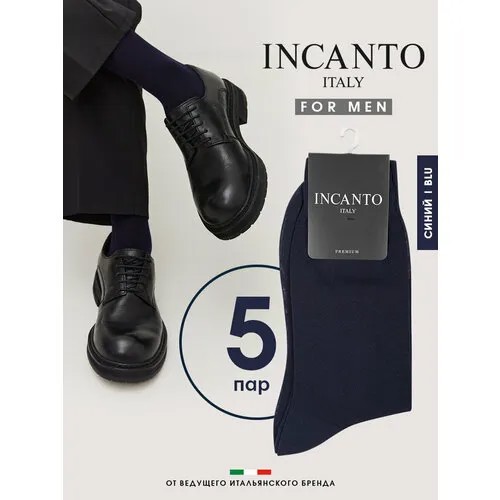 Носки Incanto, комплект, 5 пар, размер 42-43(3), синий