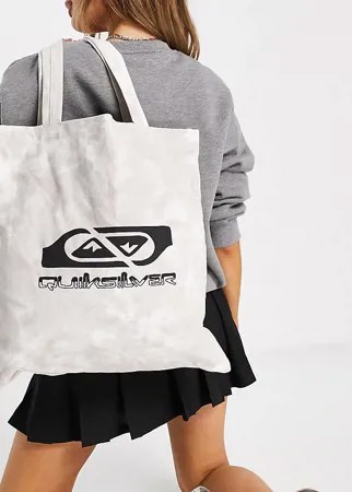 Бежевая сумка-тоут с принтом тай-дай Quiksilver The Classic – эксклюзивно для ASOS-Светло-бежевый цвет