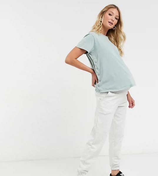 Футболка для кормления с кнопками сбоку ASOS DESIGN Maternity-Синий