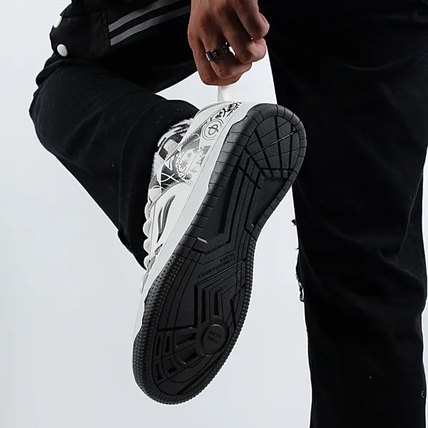 Кроссовки PAIBLOKS Skateboarding Shoes Unisex Low-top, белый/черный