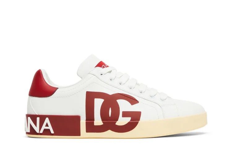 Кроссовки Dolce & Gabbana Portofino Low 'DG Logo Print - White Red', белый