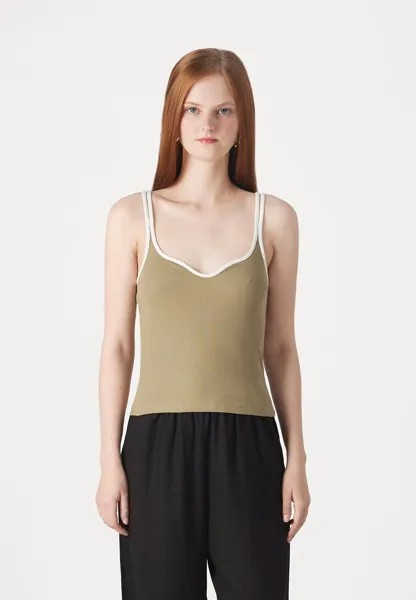 Топ NMRALLY HEART NECK CONTRAST Noisy May, темно-серый