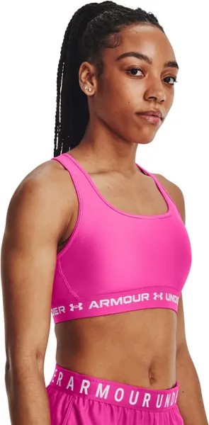 Бюстгальтер средней длины с перекрестной спинкой Under Armour, цвет Rebel Pink/Black