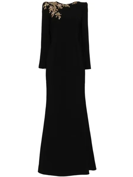 Jenny Packham платье Angel Eyes с кристаллами, черный