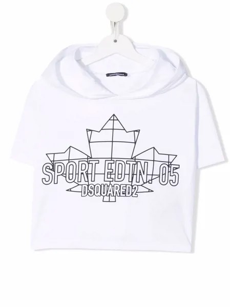 Dsquared2 Kids укороченная футболка с капюшоном
