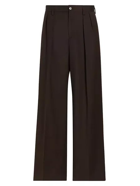 Шерстяные широкие брюки Filippa K, цвет dark chocolate