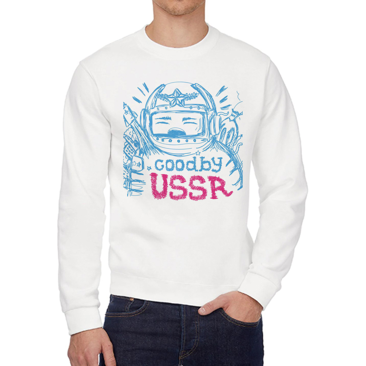 Свитшот унисекс CoolPodarok W0151277 белый 56 RU