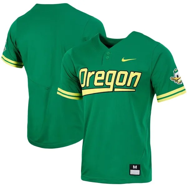 Мужская зеленая бейсбольная майка с двумя пуговицами Oregon Ducks Nike