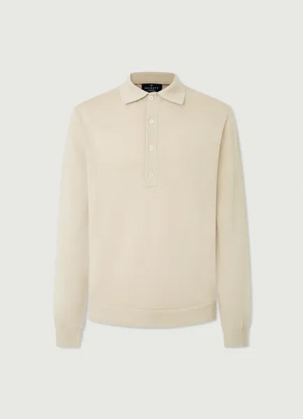 Рубашка-поло cot linen ls polo Hackett London, бежевый