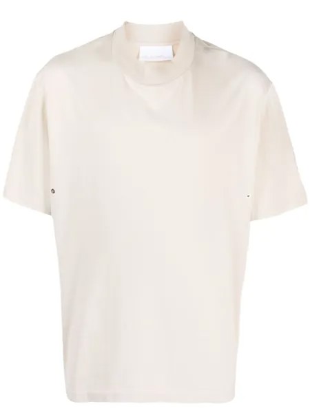 Neil Barrett eyelet-detail cotton T-shirt, нейтральный цвет