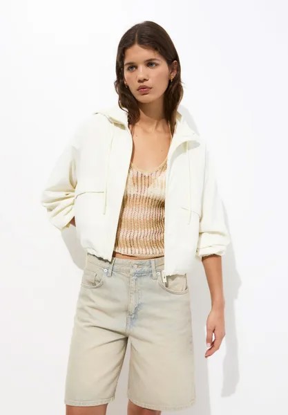 Межсезонная куртка BASIC CROPPED PULL&BEAR, пестрый бежевый