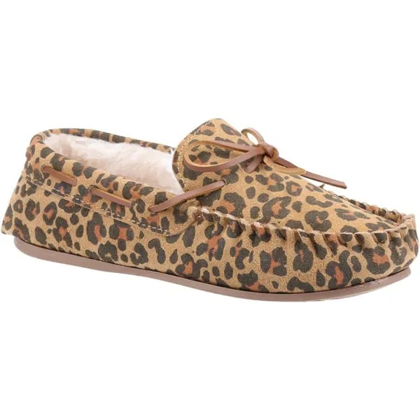 Женские замшевые тапочки allie с леопардовым принтом Hush Puppies, коричневый
