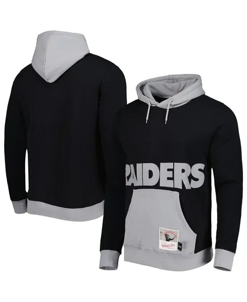 Мужская черная толстовка с капюшоном las vegas raiders big face 5.0 pullover Mitchell & Ness, черный